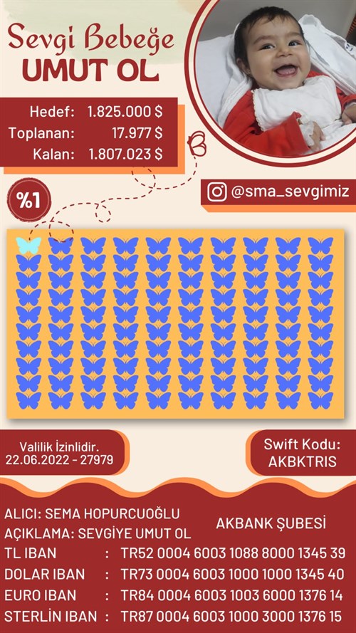 SMA HASTASI SEVGİ'YE UMUT OL
